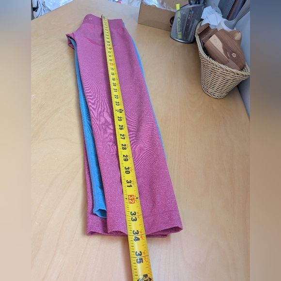 BUNDLE OF 2 NVGTN Seamless Women Leggings Size Medium Pink And Blue Activewear - Picture 14 of 15